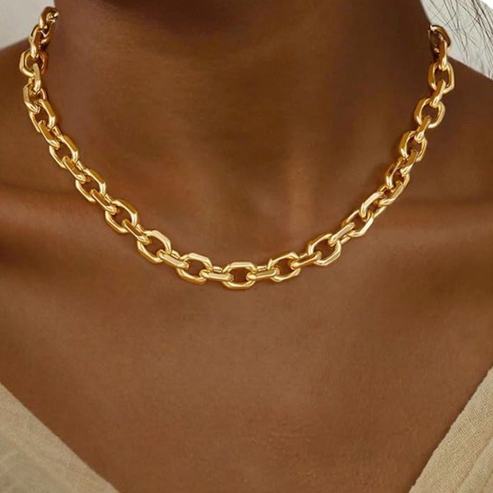 NEW 14K Gold Plated Elegant Gold Chain Necklace